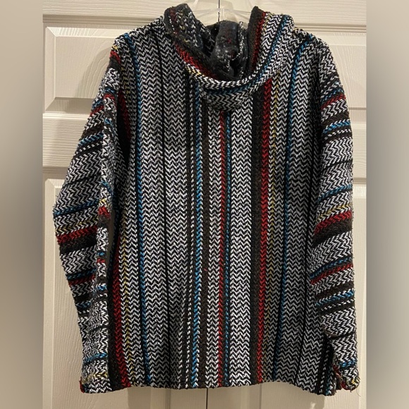 BAJA JOE Surfer Premium Woven Hoodie LARGE Hippie Boho Stoner  Rug - Picture 4 of 4